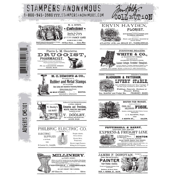 Adverts Cling Stamp Set | Tim Holtz
