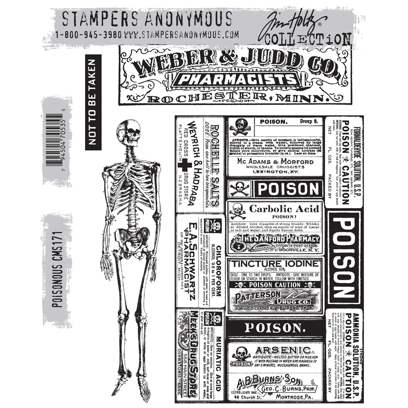Poisonous Cling Stamp Set | Tim Holtz