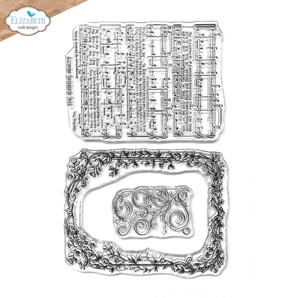 Music & Ornate Frame A5 Clear Stamp Set No. cs431 | Everyday Elements