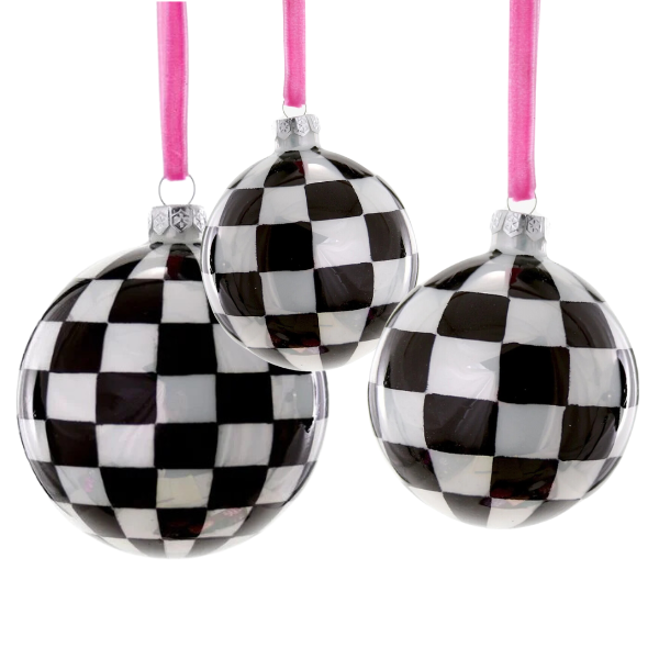 Black & White Checkered Baubles