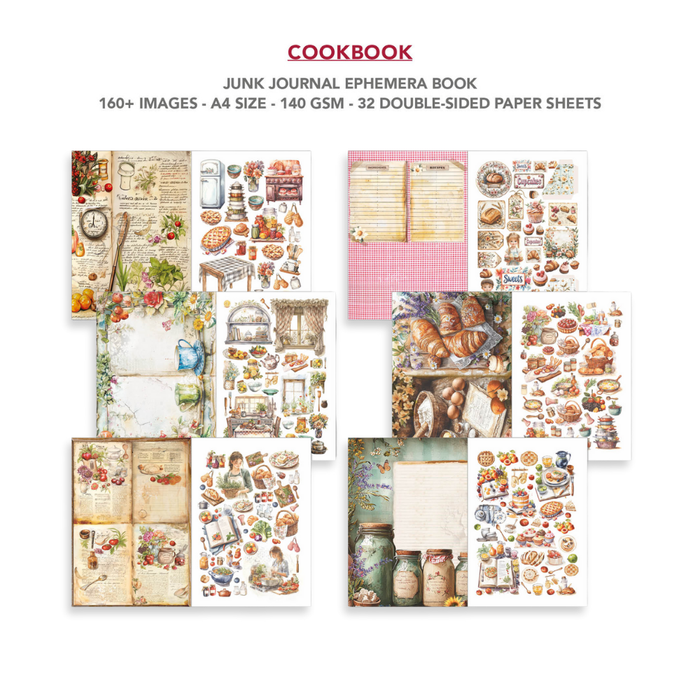 Cookbook Junk Journal & Ephemera Book