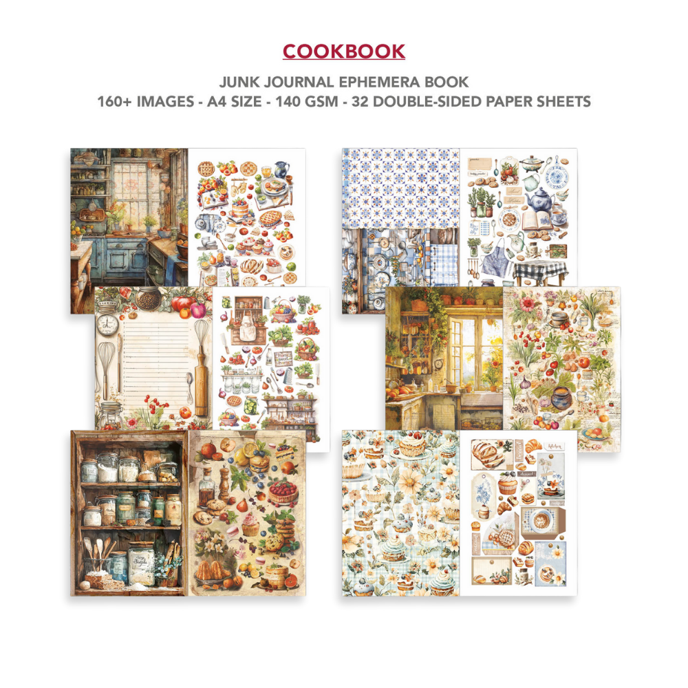 Cookbook Junk Journal & Ephemera Book