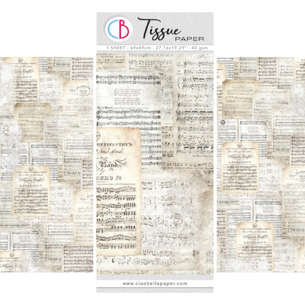 Vintage Sheet Music 28x19 Decoupage Tissue Paper