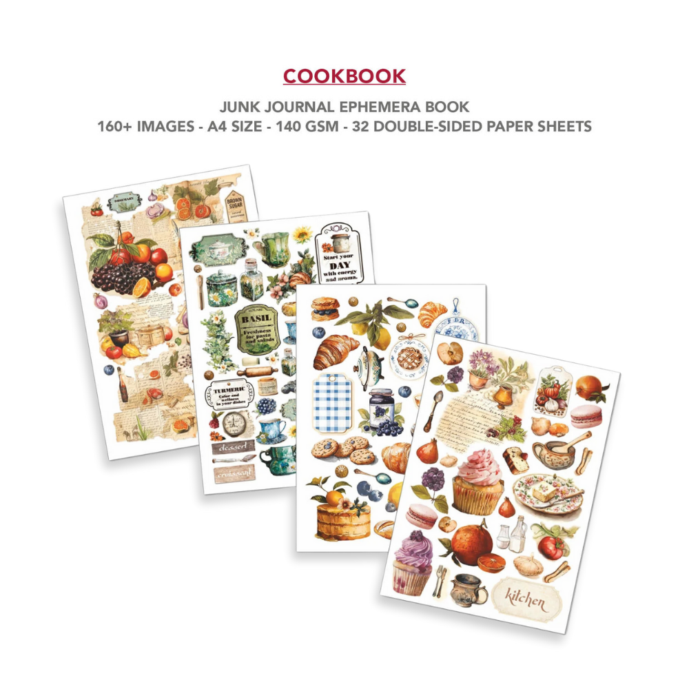 Cookbook Junk Journal & Ephemera Book