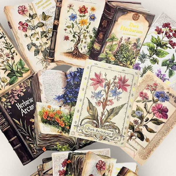 CoraCreaCrafts Dark Floral Musings Card & Sticker Set