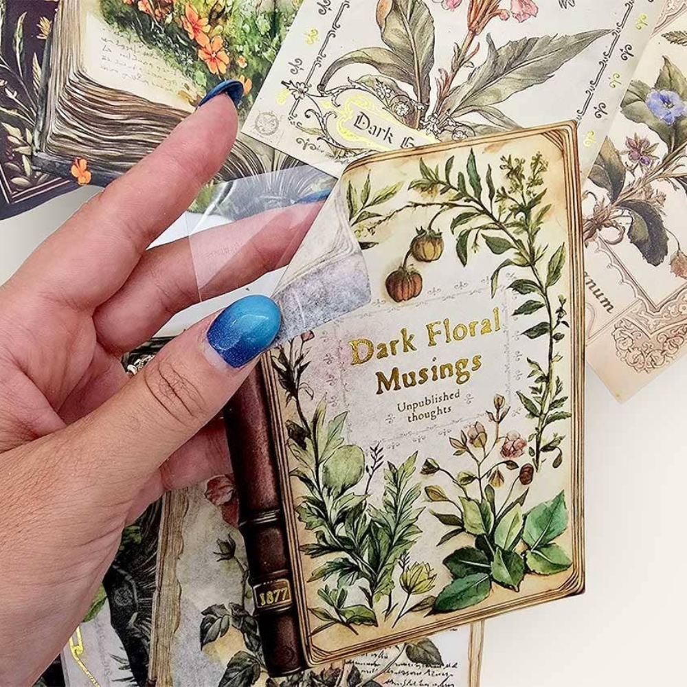 CoraCreaCrafts Dark Floral Musings Card & Sticker Set