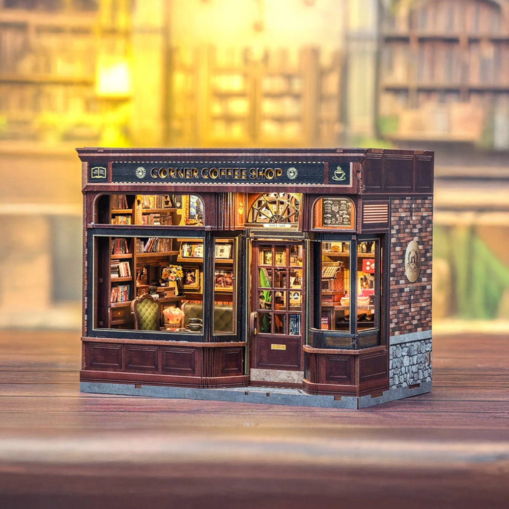 {coming soon!} Corner Coffee Shop Diorama Book Nook Kit