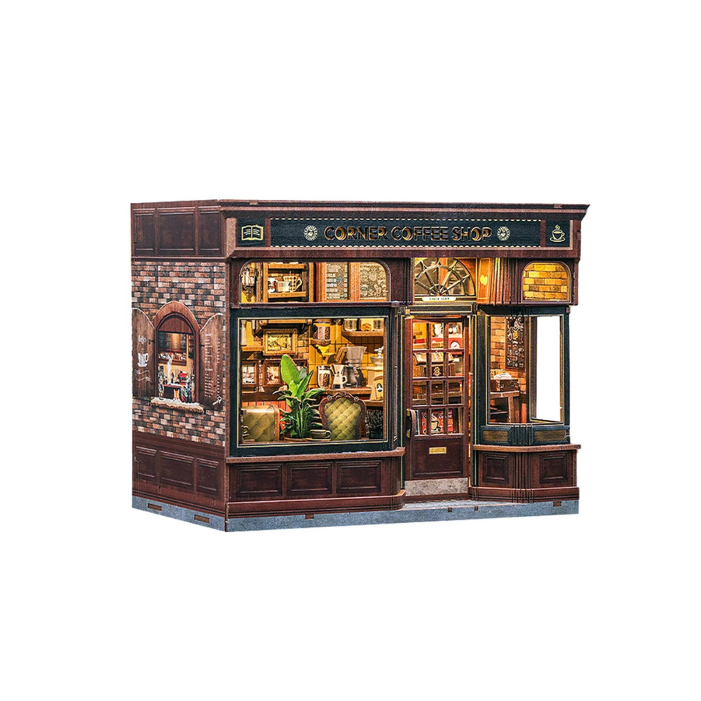{coming soon!} Corner Coffee Shop Diorama Book Nook Kit