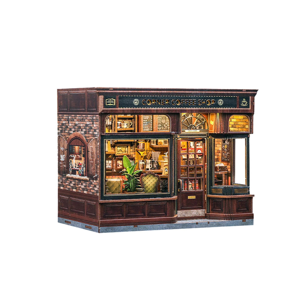 {coming soon!} Corner Coffee Shop Diorama Book Nook Kit
