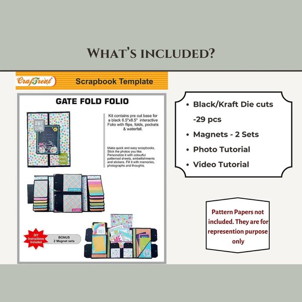 Gate Fold Folio Blank | Black or Kraft
