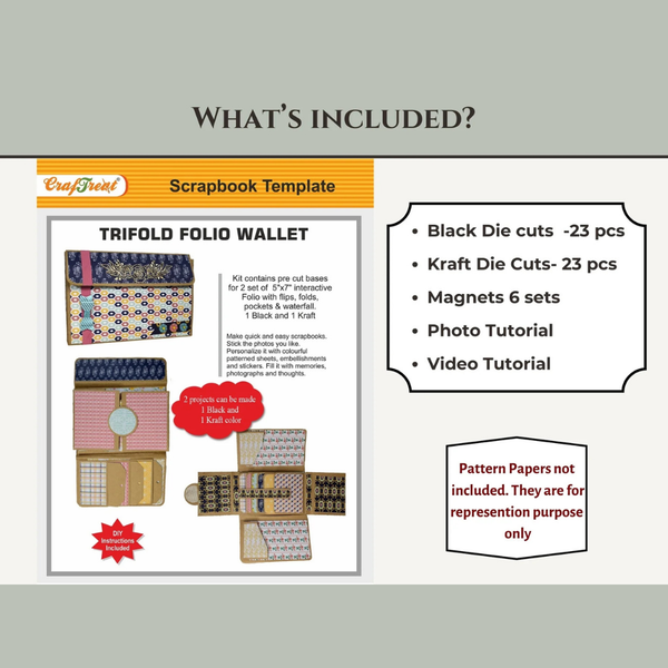 Trifold Folio 2pk Blanks | Black + Kraft