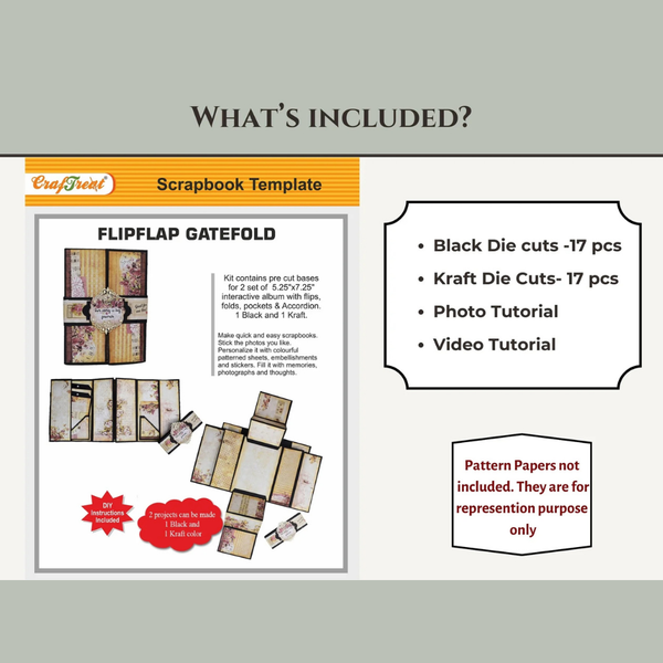 Flip Flap Gatefold 2pk Blanks | Black + Kraft