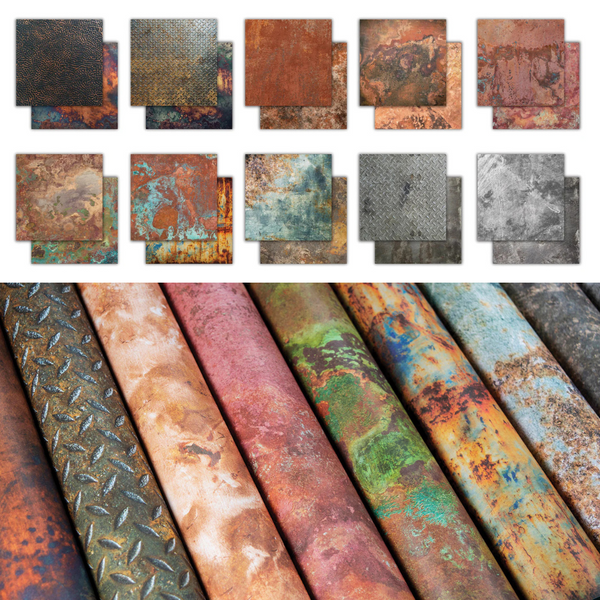 Metal Textures 8x8 Premium Paper Pad