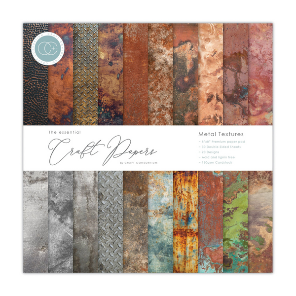 Metal Textures 8x8 Premium Paper Pad