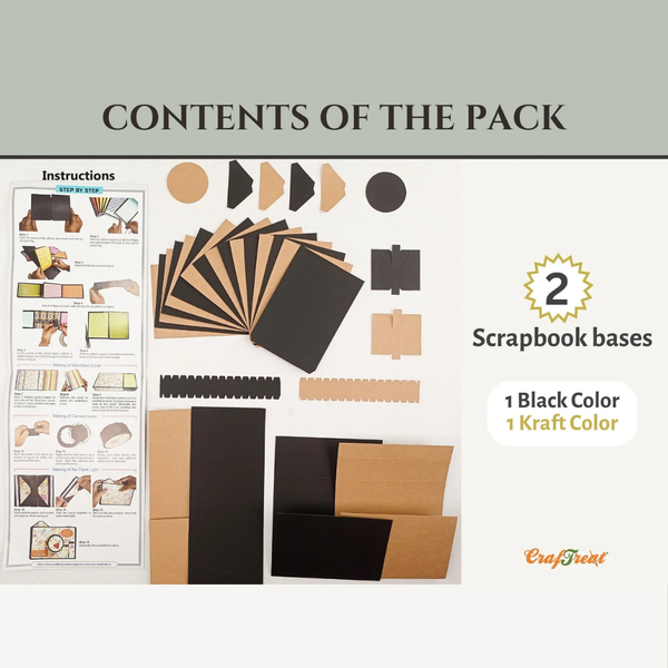 Matchbox Camera 2pk Scrapbook Blanks | Black + Kraft
