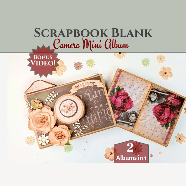 Matchbox Camera 2pk Scrapbook Blanks | Black + Kraft