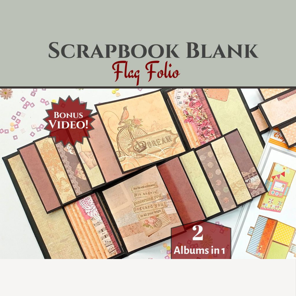 Flag Folio 2pk Scrapbook Blanks | Black + Kraft