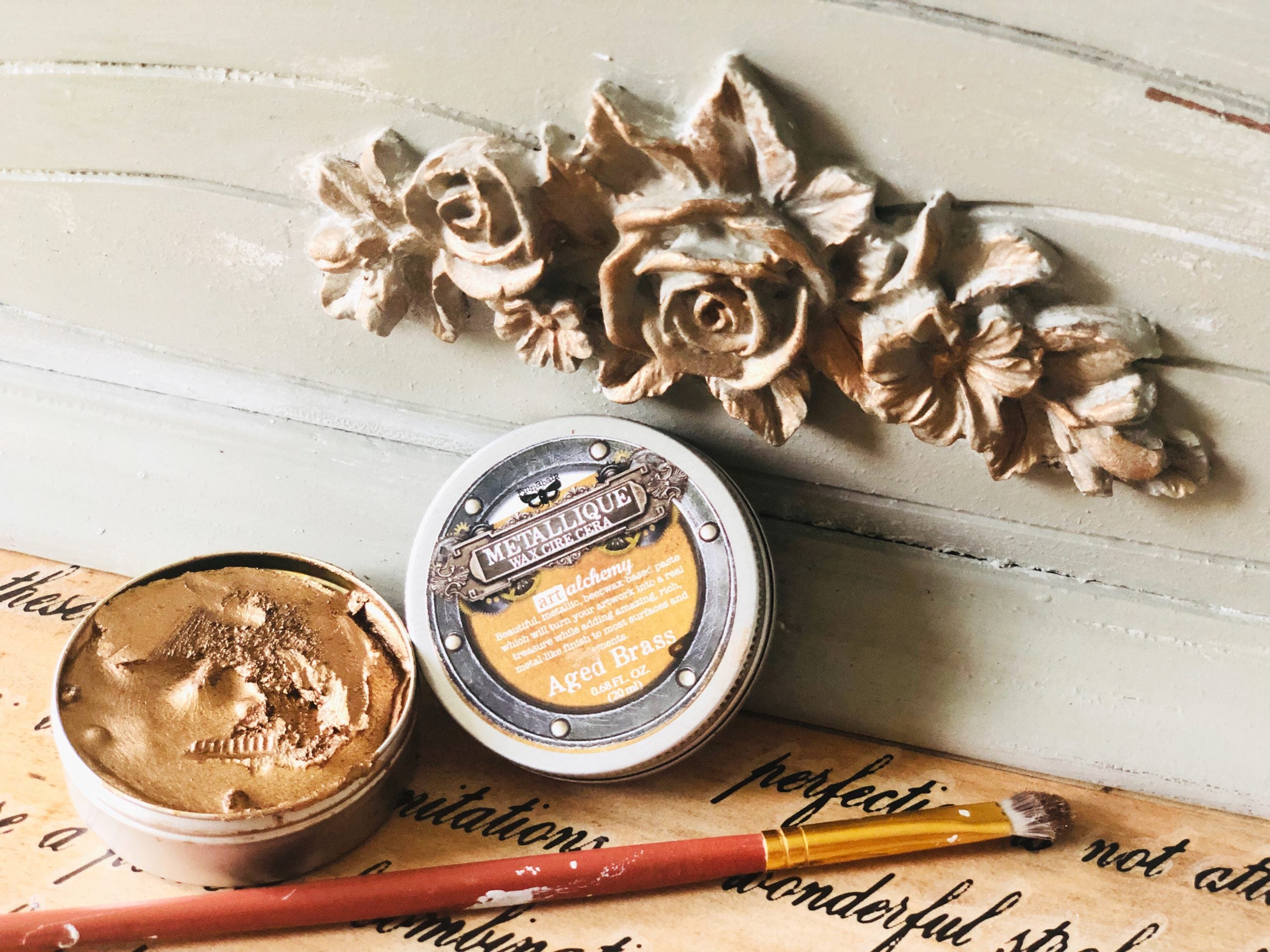 Aged Brass Metallique Art Alchemy Wax | Finnabair Art Alchemy