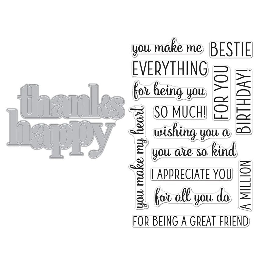 Happy Thanks XL Stamp + Die Set