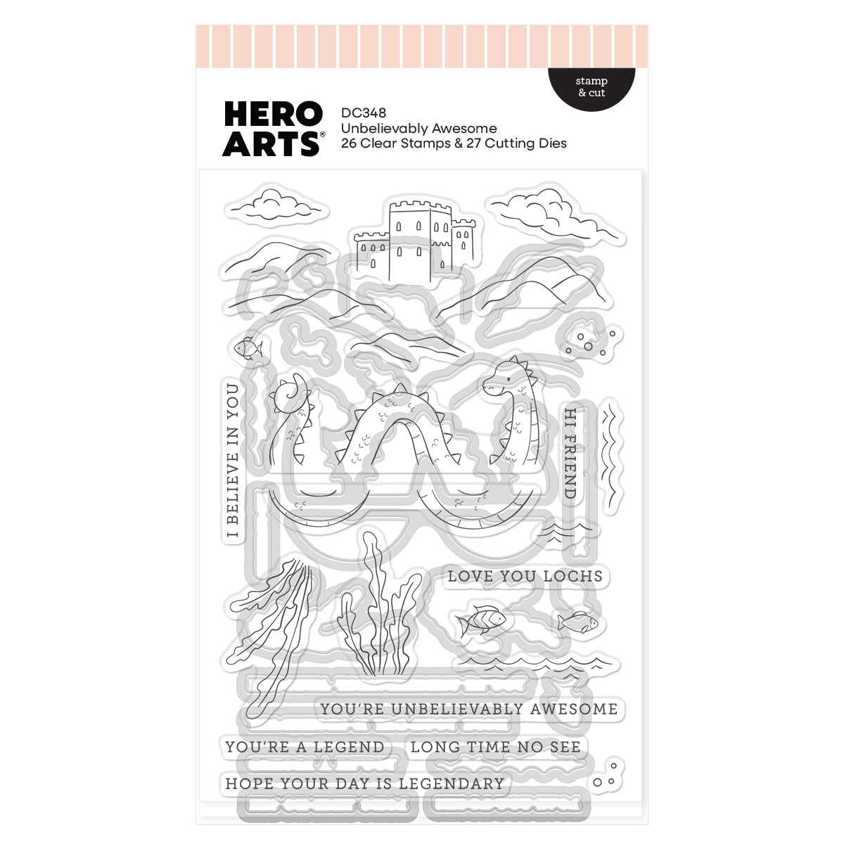 Unbelievably Awesome Lake Monster Stamp & Cut Set