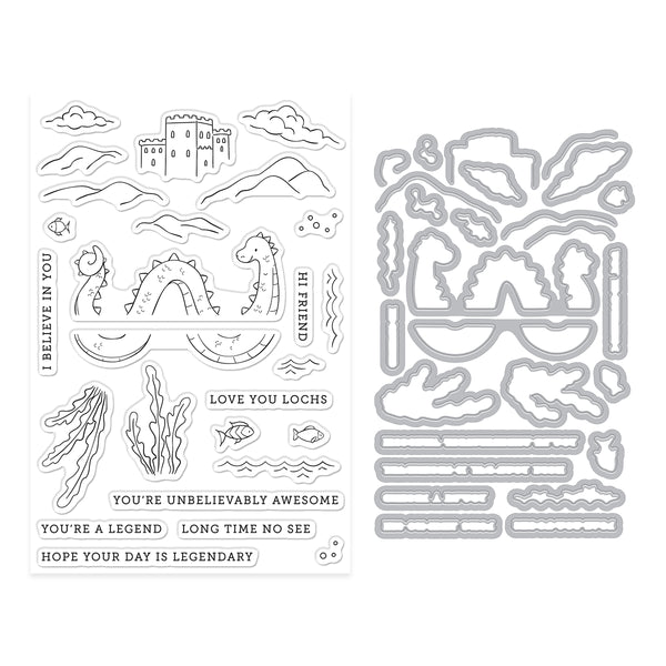 Unbelievably Awesome Lake Monster Stamp & Cut Set