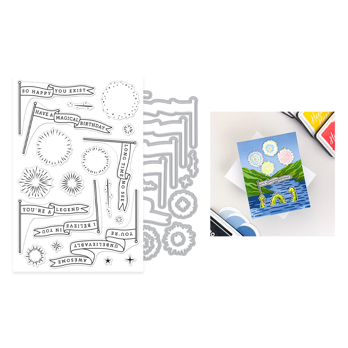 Unbelievably Awesome Banners Stamp & Cut Set