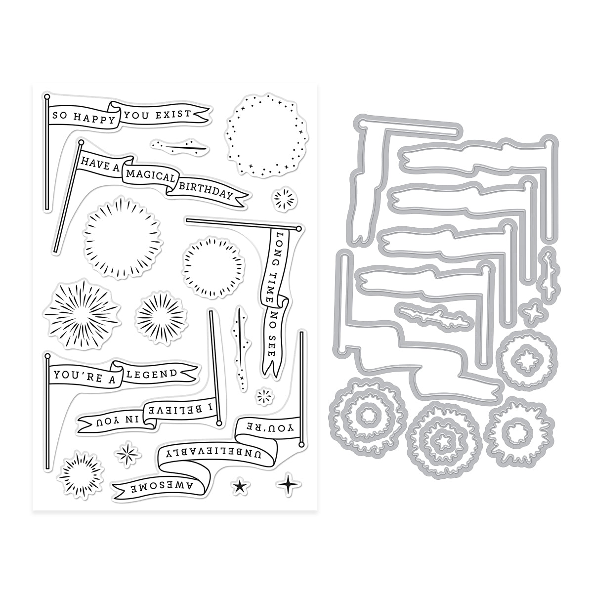 Unbelievably Awesome Banners Stamp & Cut Set