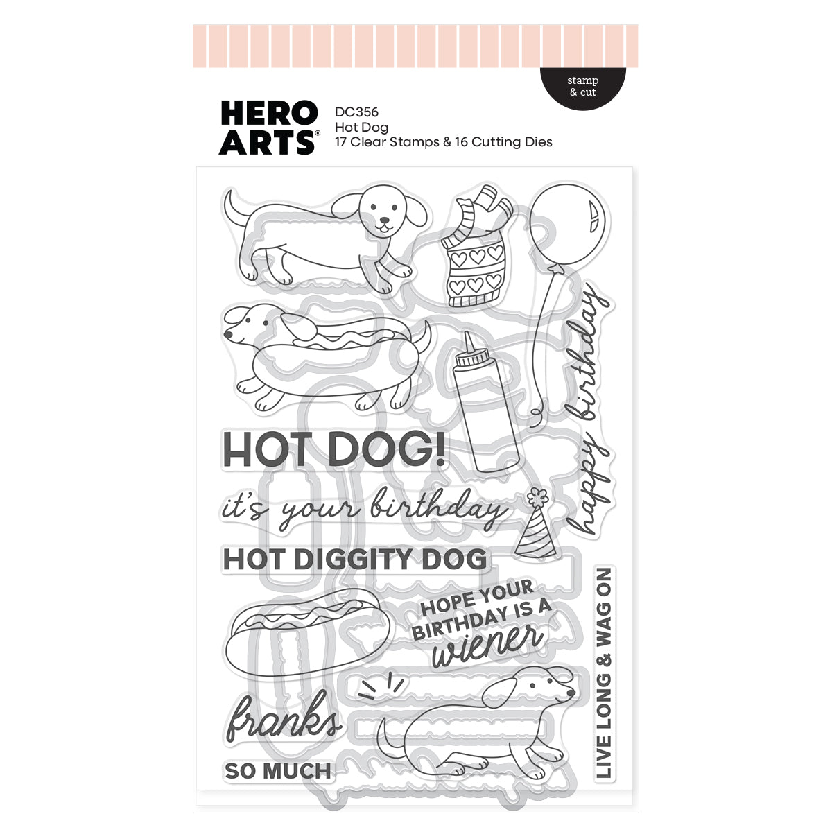 Hot Dog Stamp + Cut Set
