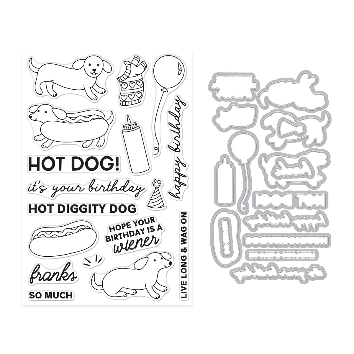 Hot Dog Stamp + Cut Set
