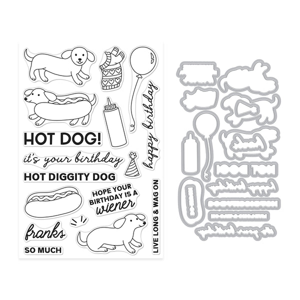 Hot Dog Stamp + Cut Set