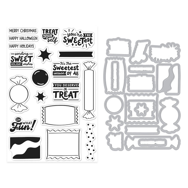 Candy Wrappers Stamp & Cut by Carly Tee — product contents