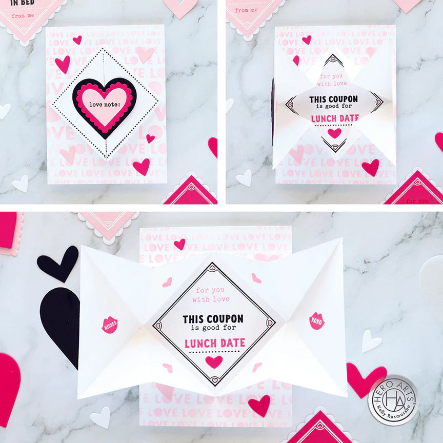 Folded Love Note Dies + Sentiments Stamps | Love Notes Bundle