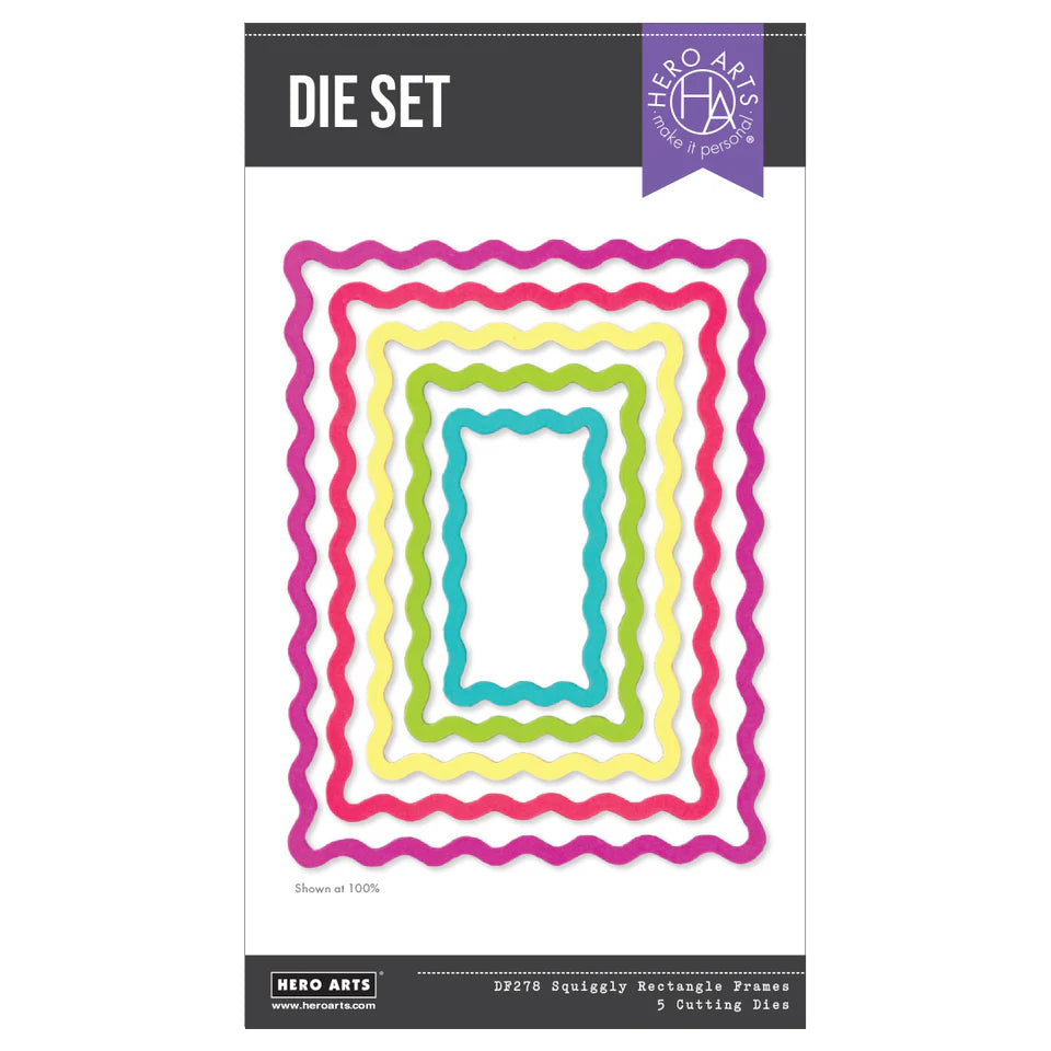 Squiggly Rectangle Frames Die Set