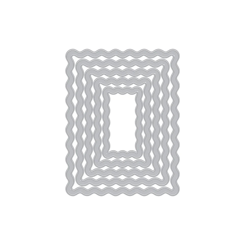 Squiggly Rectangle Frames Die Set