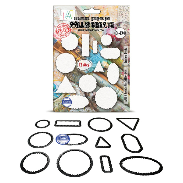 Scallop Ovals Postage Stamp Die Set No. 124