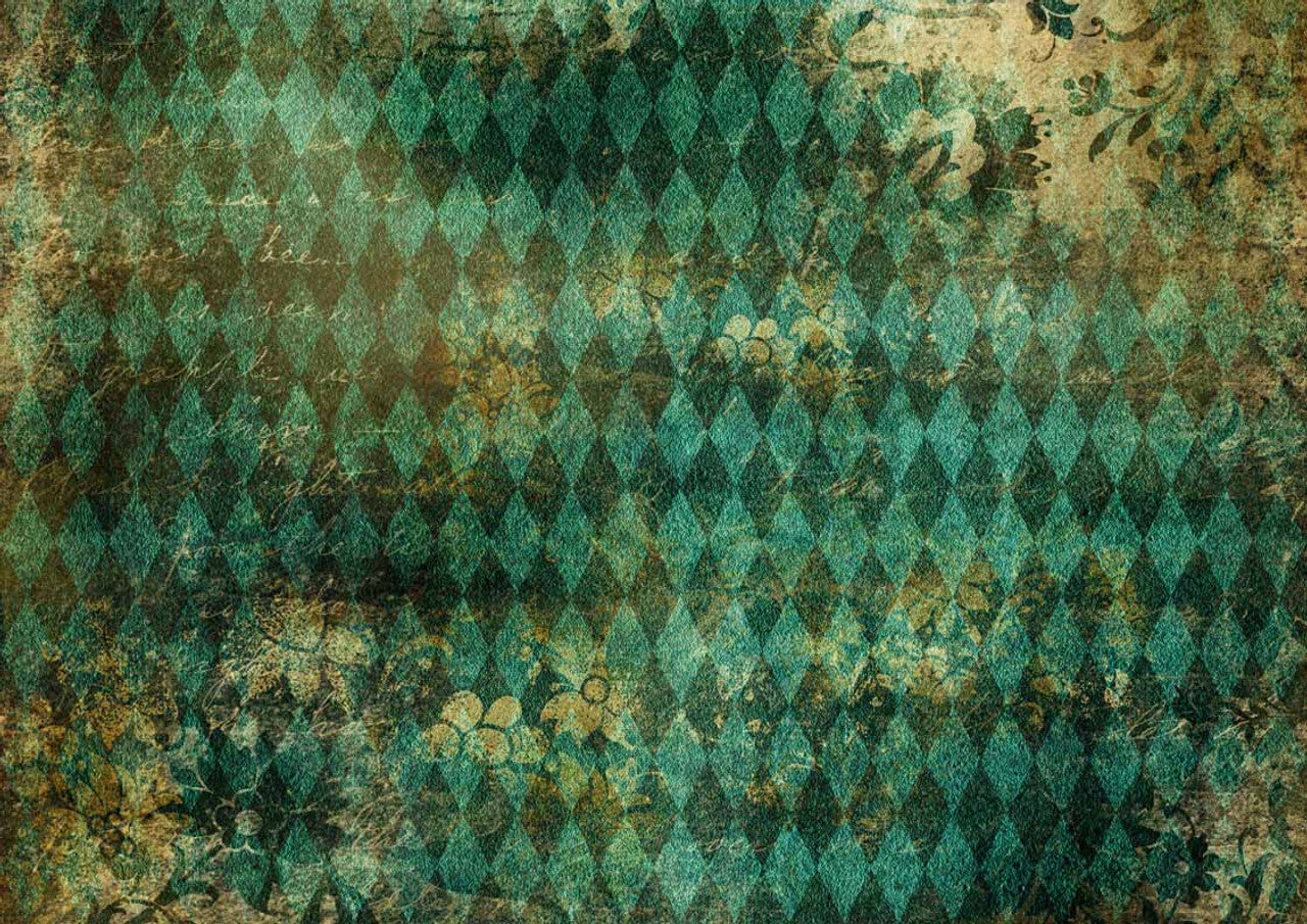 Teal Harlequin A3 Rice Paper
