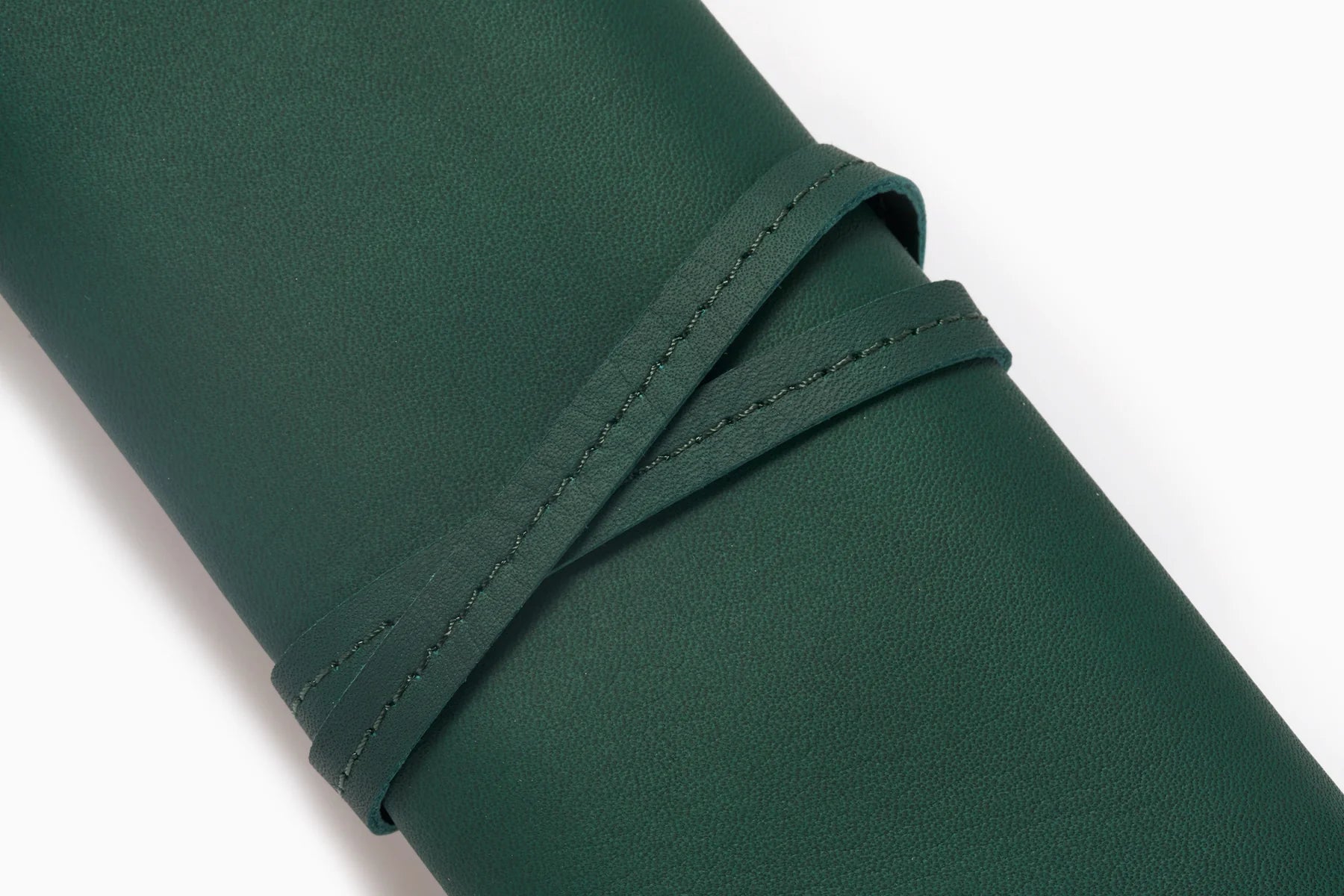 Forest Green Leather Pen Roll