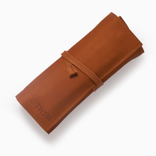 Brown Leather Pen Roll