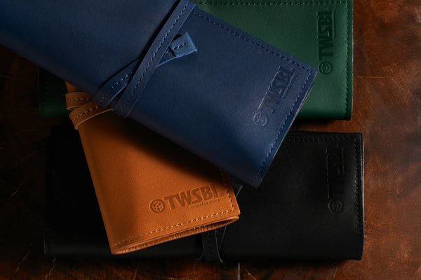 Forest Green Leather Pen Roll