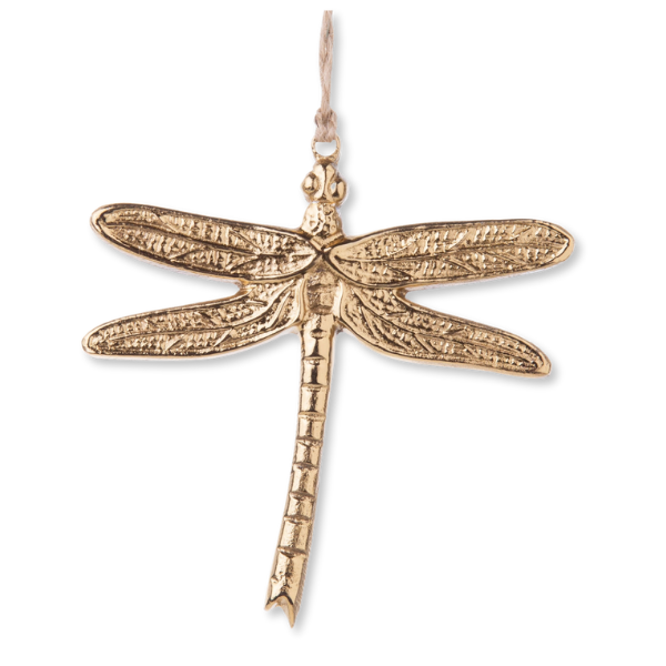 Gold Dragonfly Metal Ornament