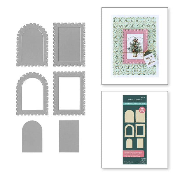 Postage Stamps 3D Emboss & Cut Folder | Holiday Magic