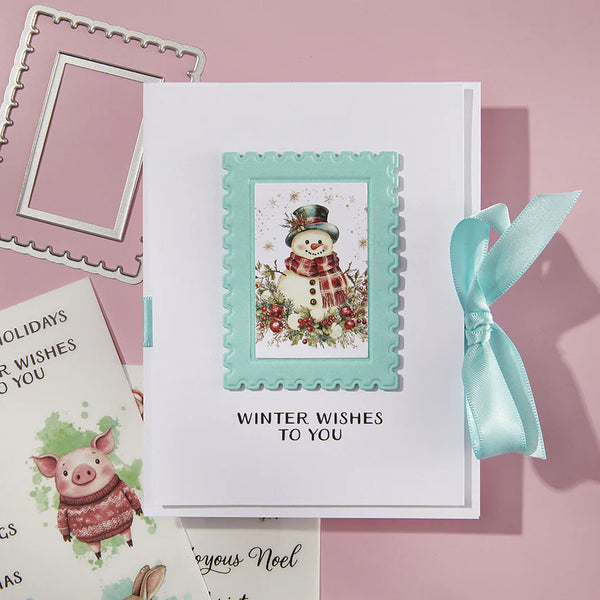 Postage Stamps 3D Emboss & Cut Folder | Holiday Magic