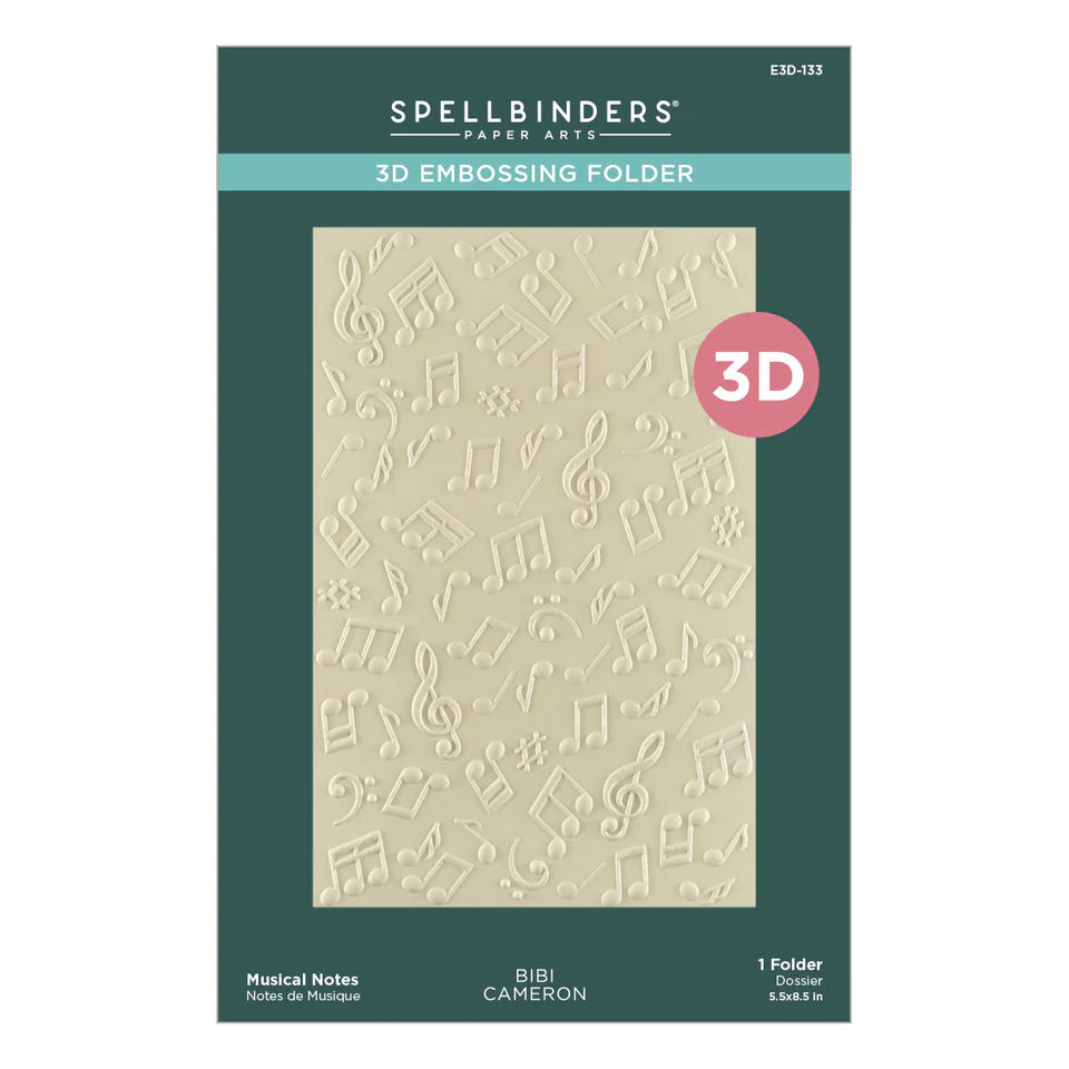 Musical Notes 3D Embossing Folder | Bibi Cameron