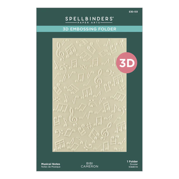 Musical Notes 3D Embossing Folder | Bibi Cameron