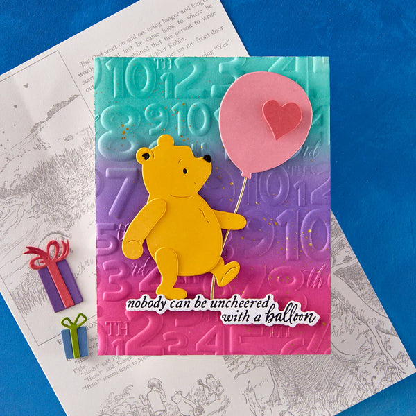 A Very Happy Birthday Sentiments Press Plates + Die Set | Classic Pooh Birthday Collection