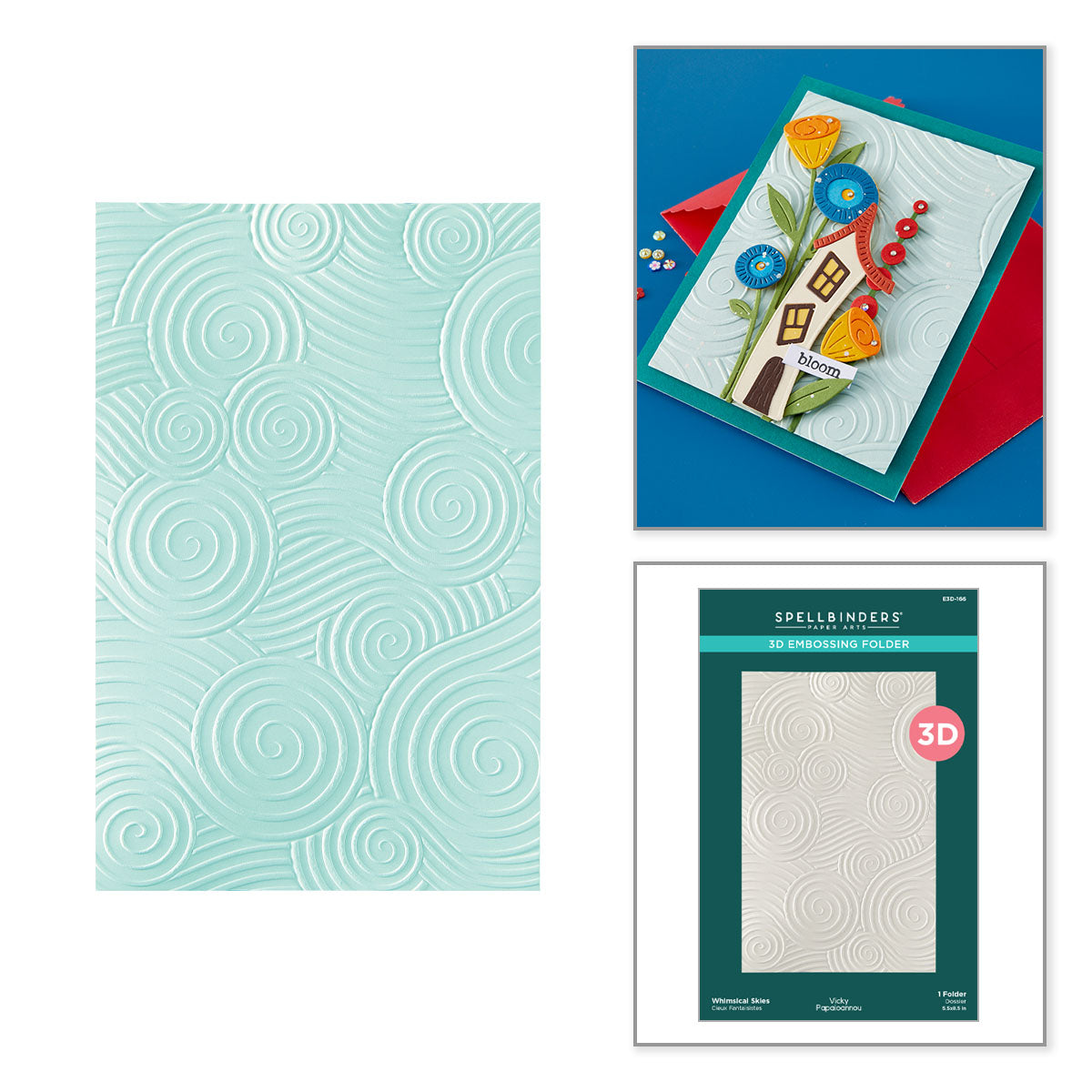 Whimsical Skies 3D Embossing Folder | Vicky Papaioannou