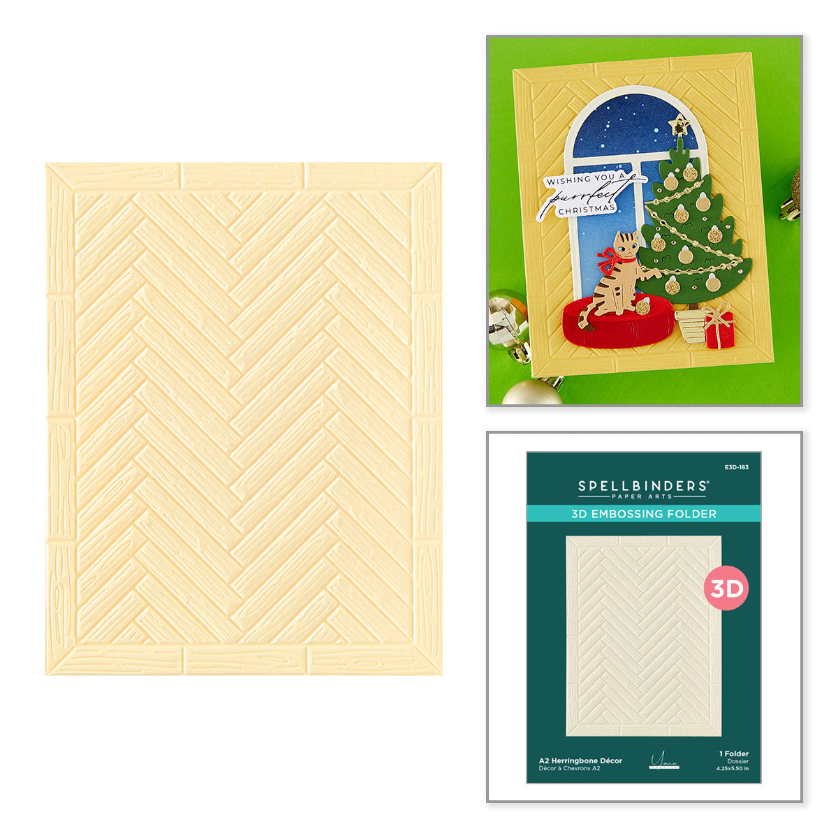 Herringbone Décor 3D A2 Embossing Folder | Yana Smakula {coming soon!}