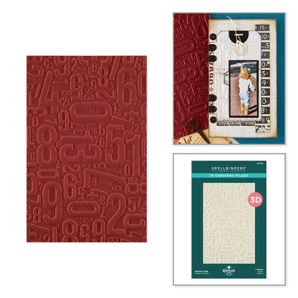 Number Field 3D Embossing Folder | Esther Glas {coming soon!}