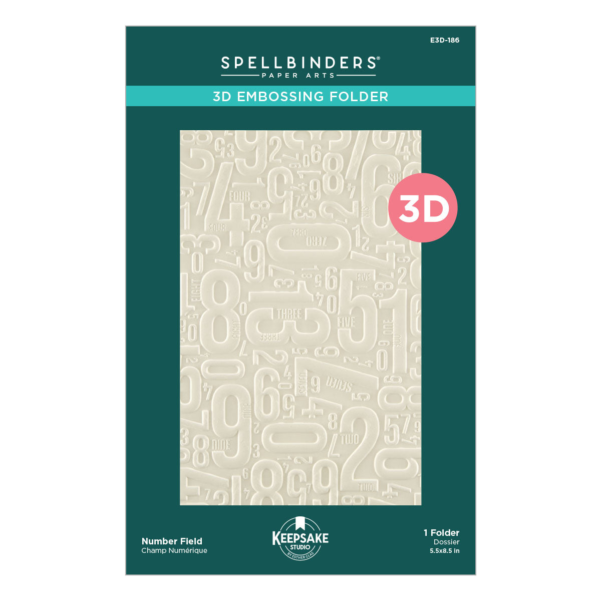 Number Field 3D Embossing Folder | Esther Glas {coming soon!}