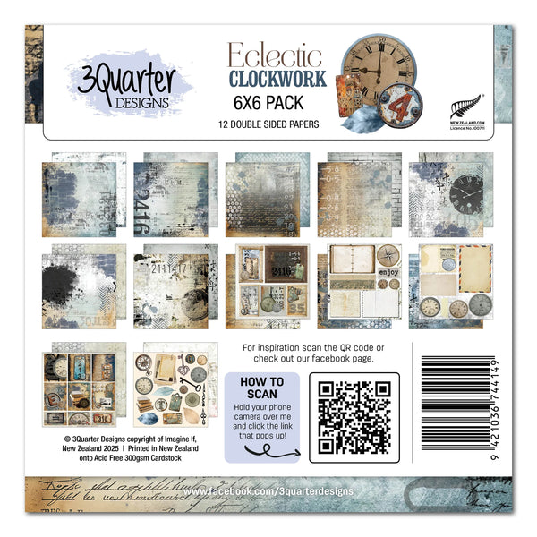 Eclectic Clockwork 6x6 Paper Pack